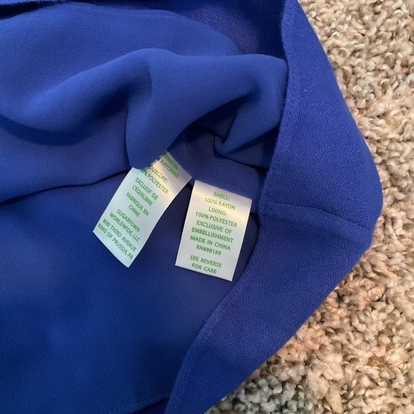 Lilly Pulitzer Lela Cami Top in True Royal Blue Size S Gold Embroidered - Picture 10 of 11